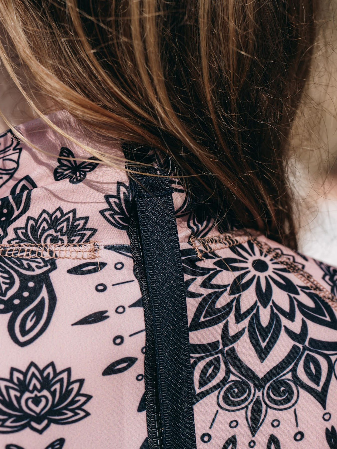 Women's UPF 50+ Sun Protective Long Sleeve "Shorty" Swimsuit - Toffee Tattoo (Pre-sale)