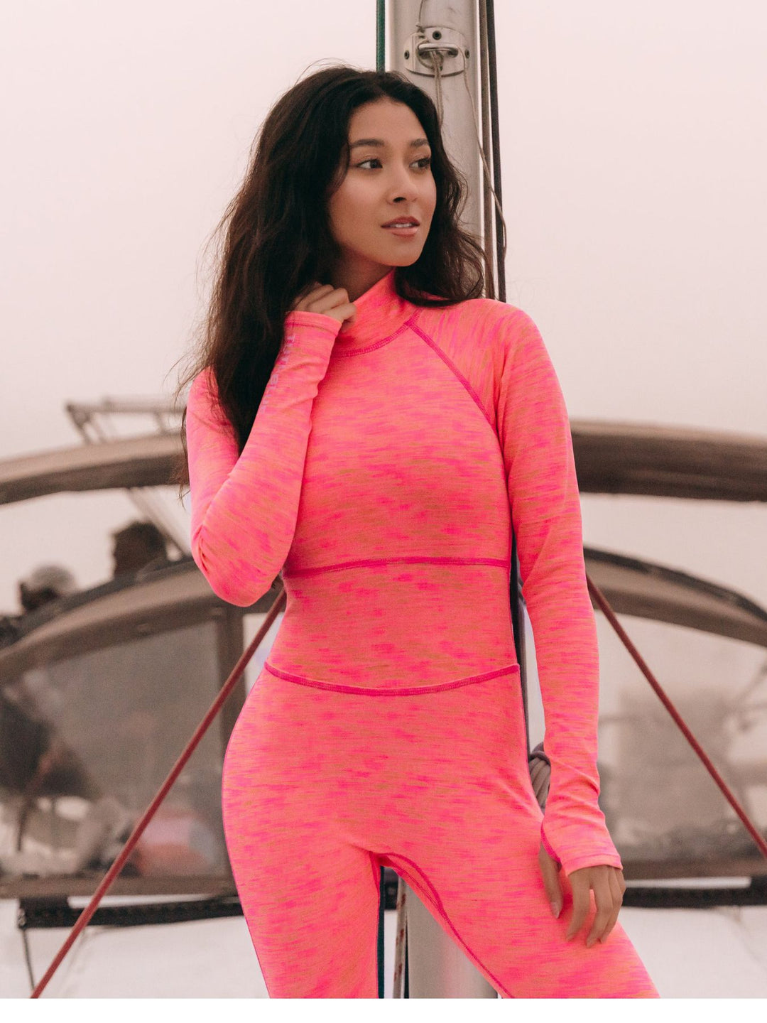 Women's "JOY" UPF 50+ Sun-protective full body swimsuit - Lava