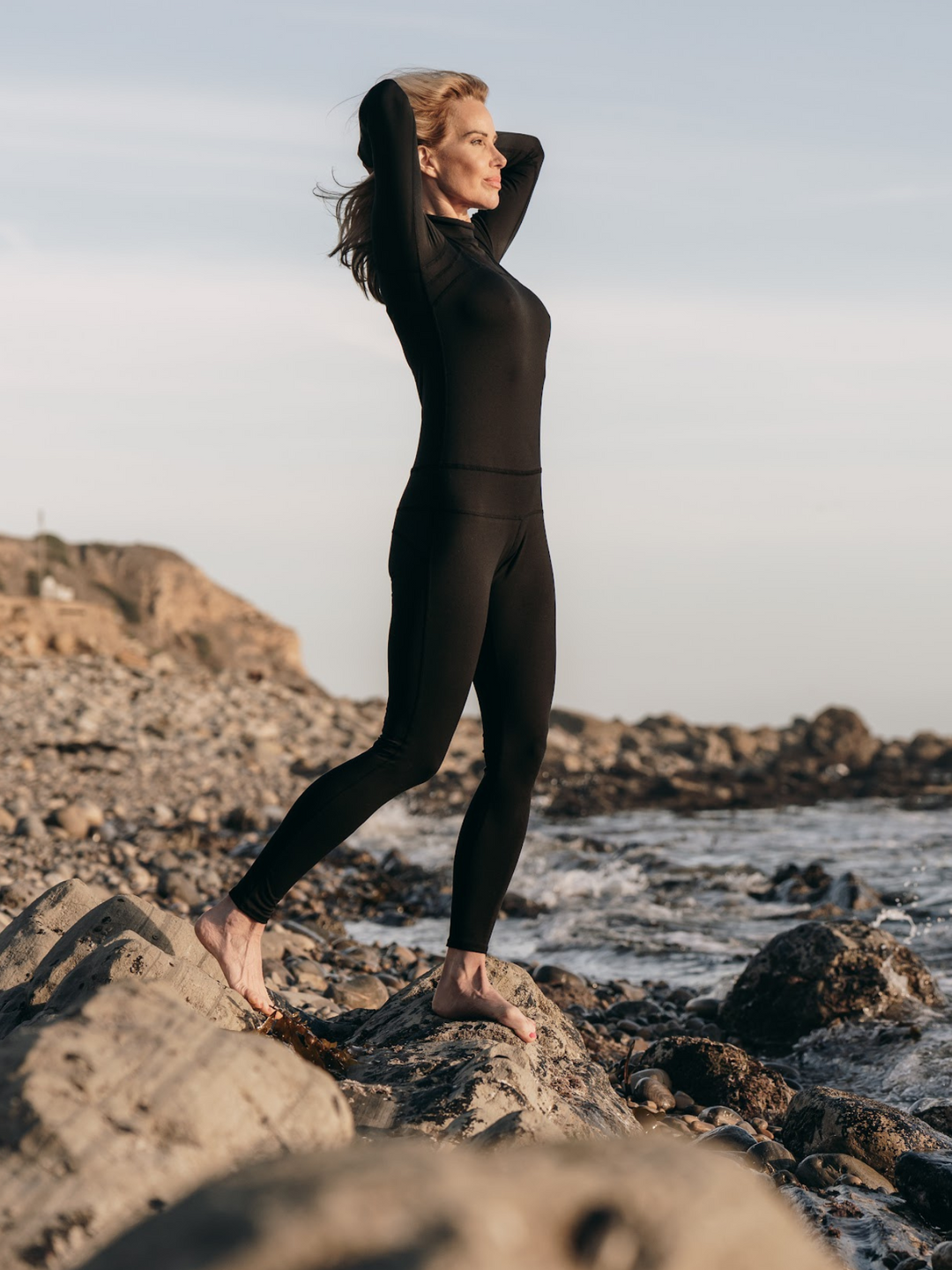 Women's  "Classic" UPF 50+ Sun-protective Full Body Long Swimsuit - Ink (CHLORATEK)