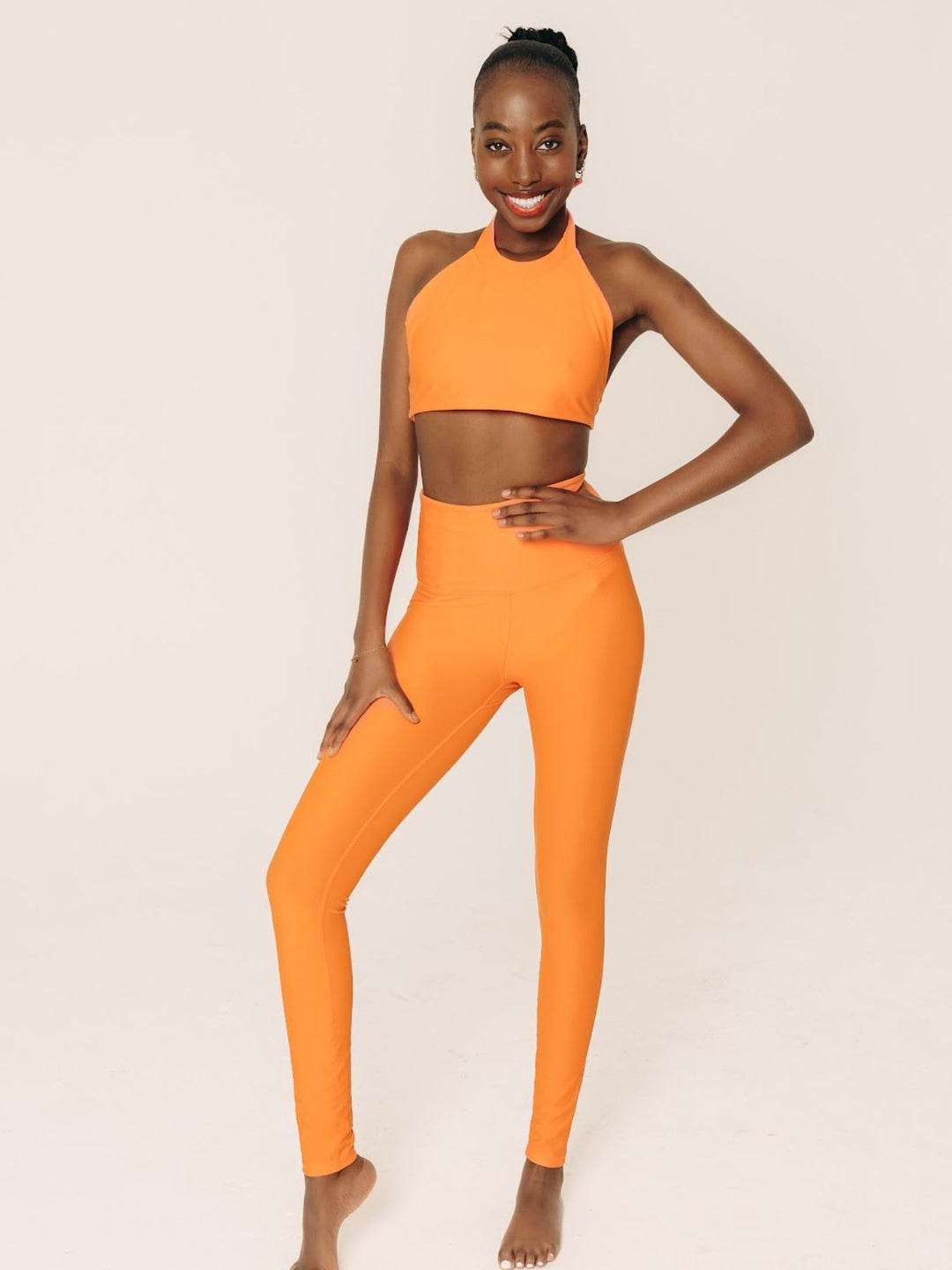 Women's UPF 50+ Sun Protective Leggings - Tangerine