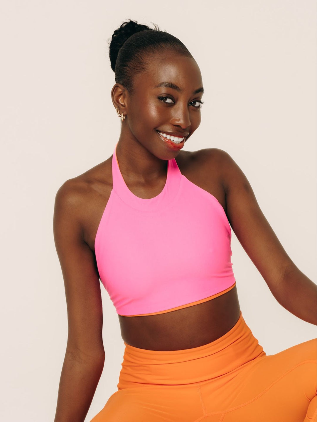 Women's Reversible Halter Top - Neon Pink