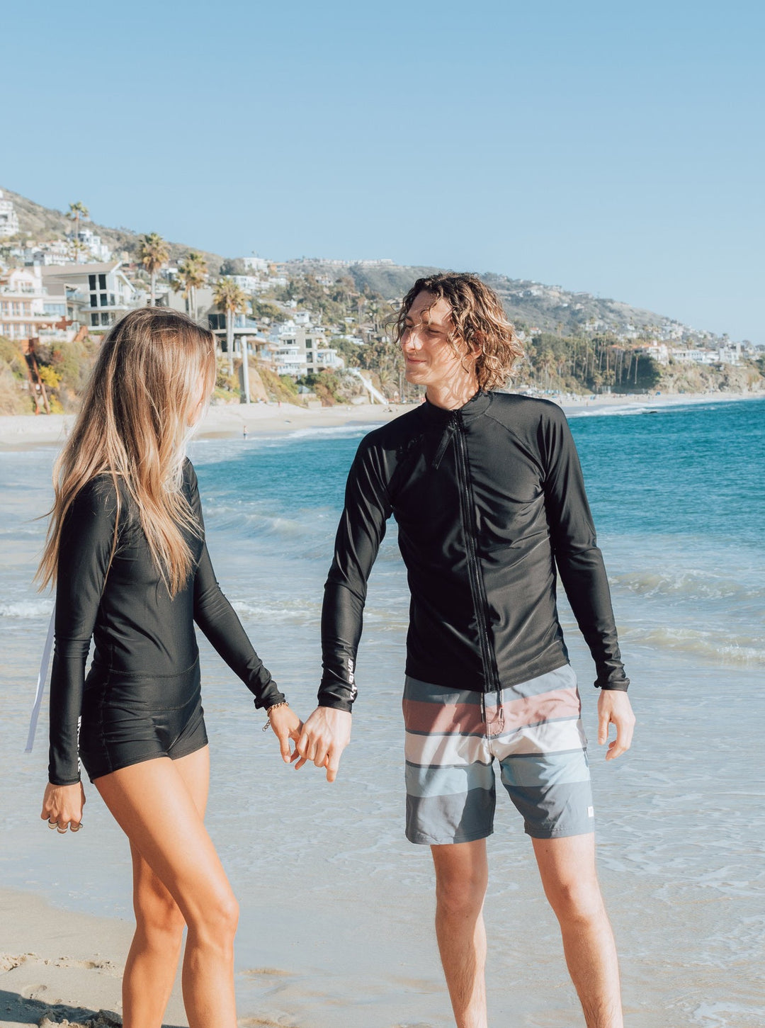 Men's Zip Rash Guard - Black