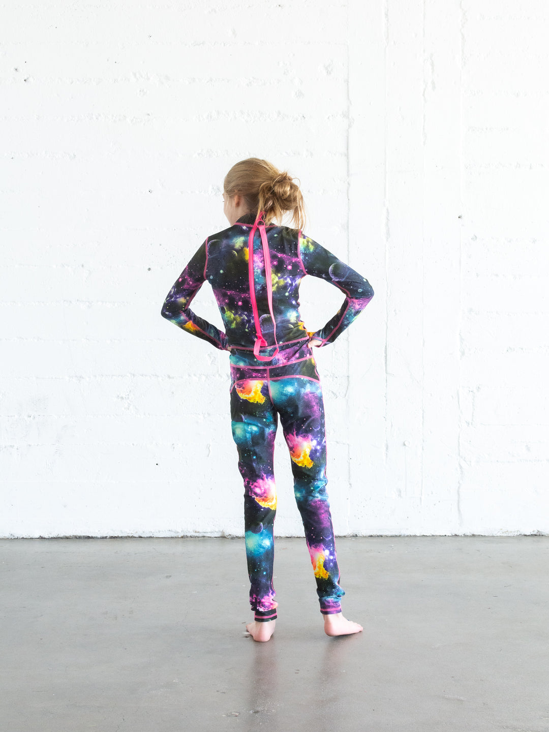 Girl's Long Swimsuit - Galaxy