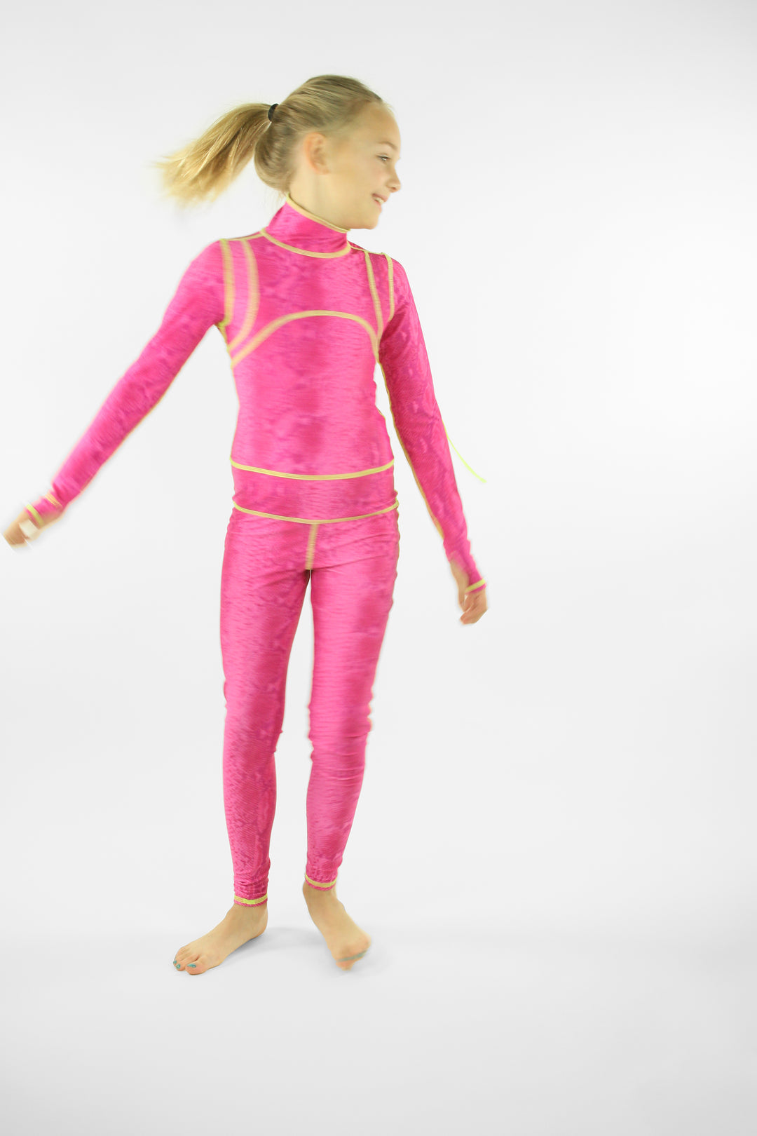Girl's Long Swimsuit - In The Pink