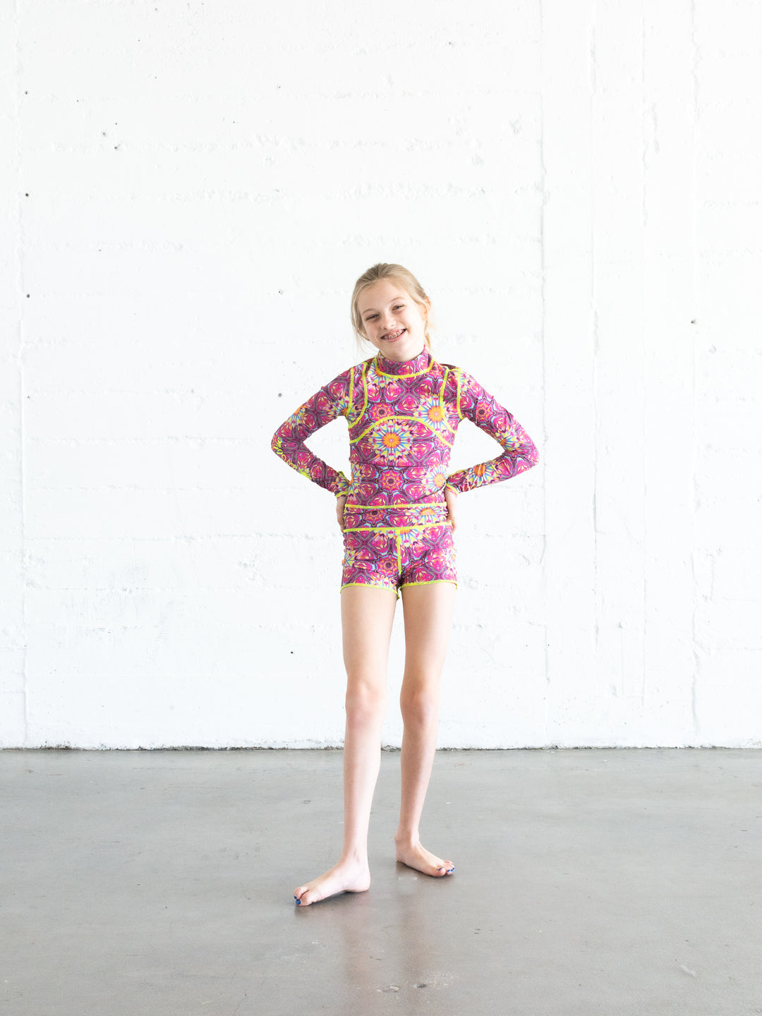 Girl's Short Swimsuit - Kaleidoscope