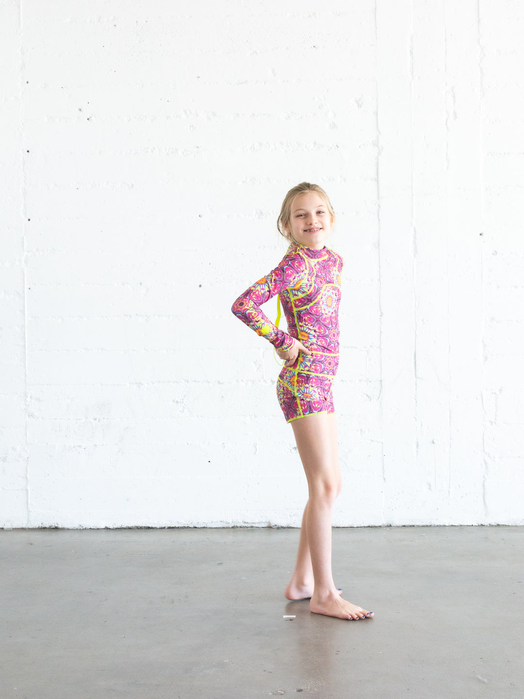 Girl's Short Swimsuit - Kaleidoscope