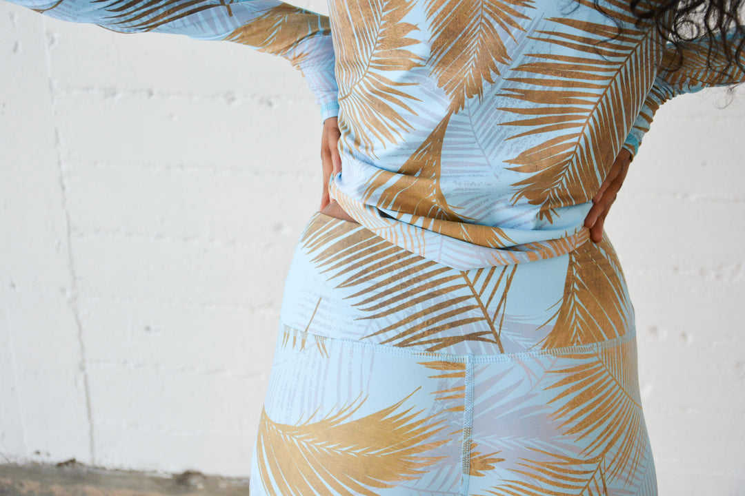 Women's UPF 50+ Sun Protective Swim Leggings - Misty Palm