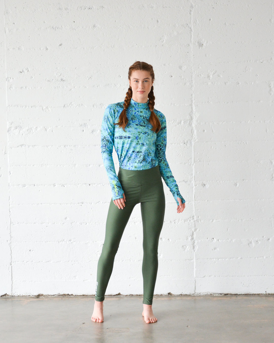 Women's UPF 50+ Sun Protective Swim Leggings - Olive