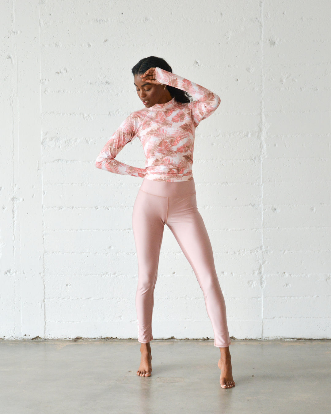 Women's UPF 50+ Sun Protective Swim Leggings - Rose (Sheer When Wet)