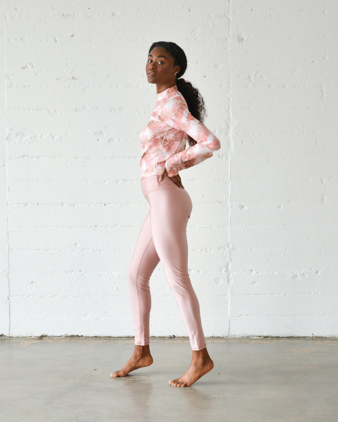 Women's UPF 50+ Sun Protective Swim Leggings - Rose (Sheer When Wet)