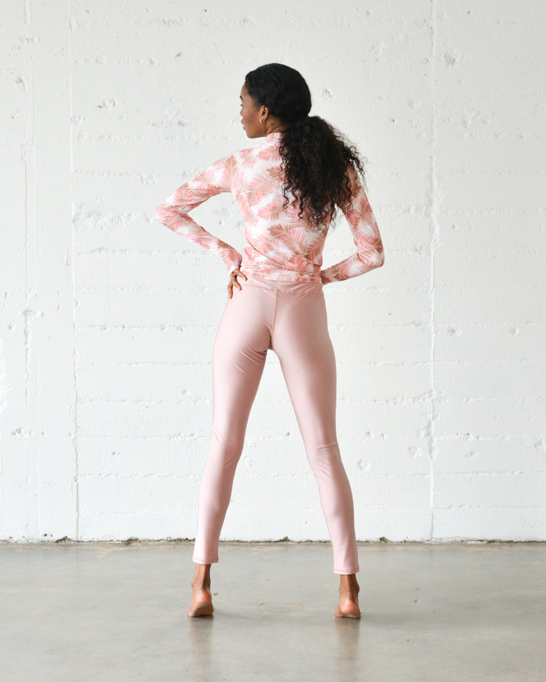 Women's UPF 50+ Sun Protective Swim Leggings - Rose (Sheer When Wet)