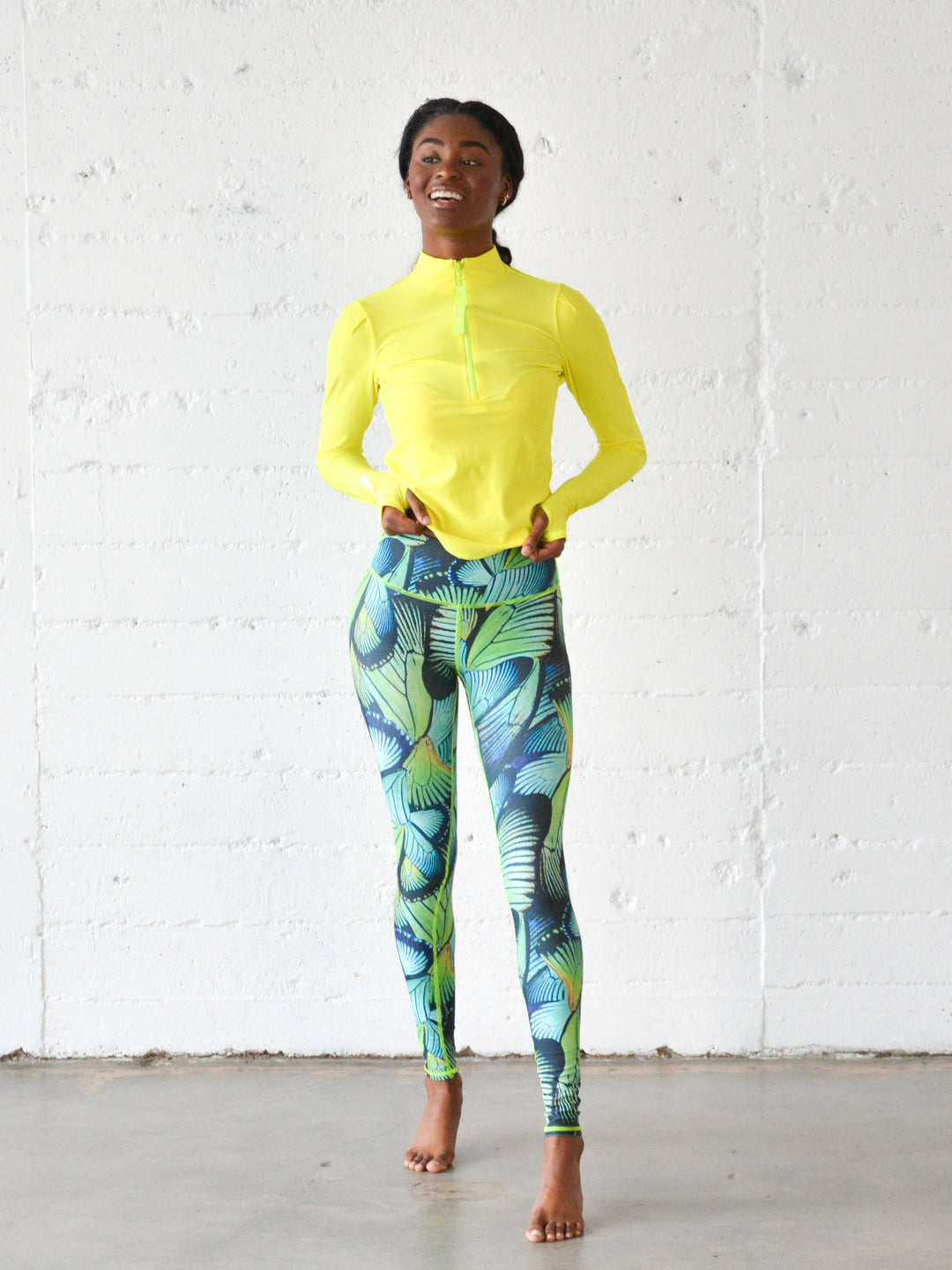 Women's UPF 50+ Sun Protective Swim Leggings - Turq Flyer