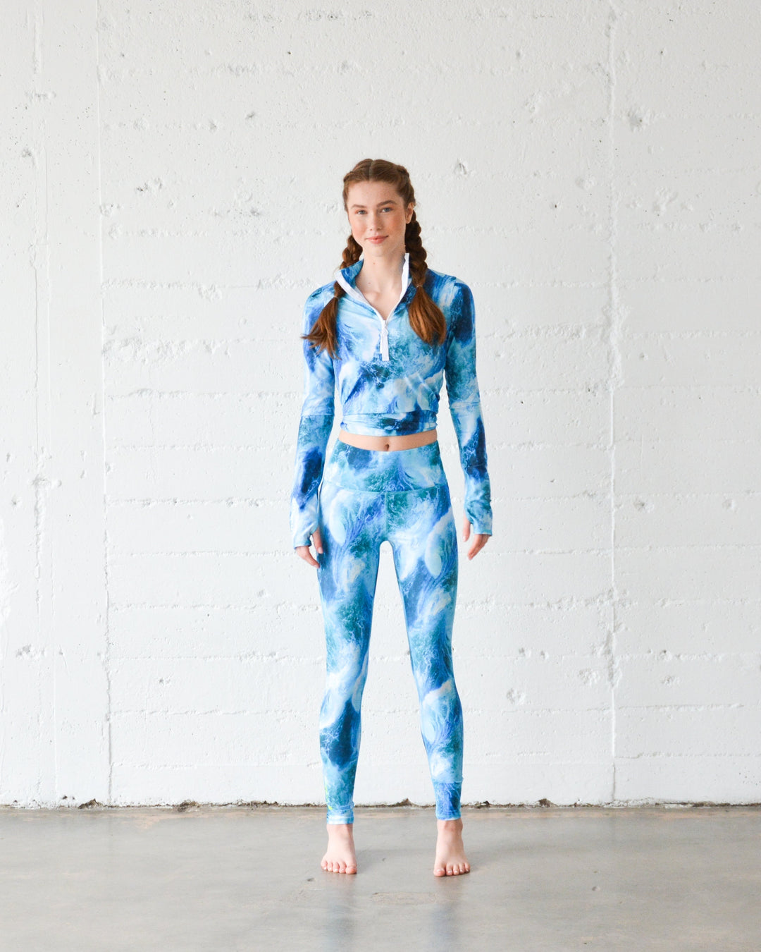 Women's UPF 50+ Sun Protective Swim Leggings - Waves