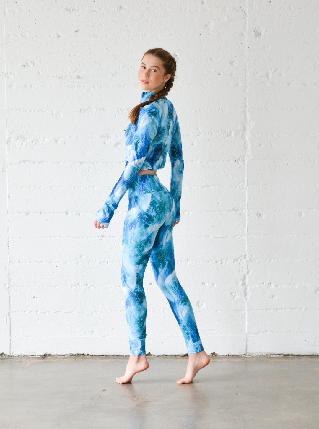 Women's UPF 50+ Sun Protective Swim Leggings - Waves