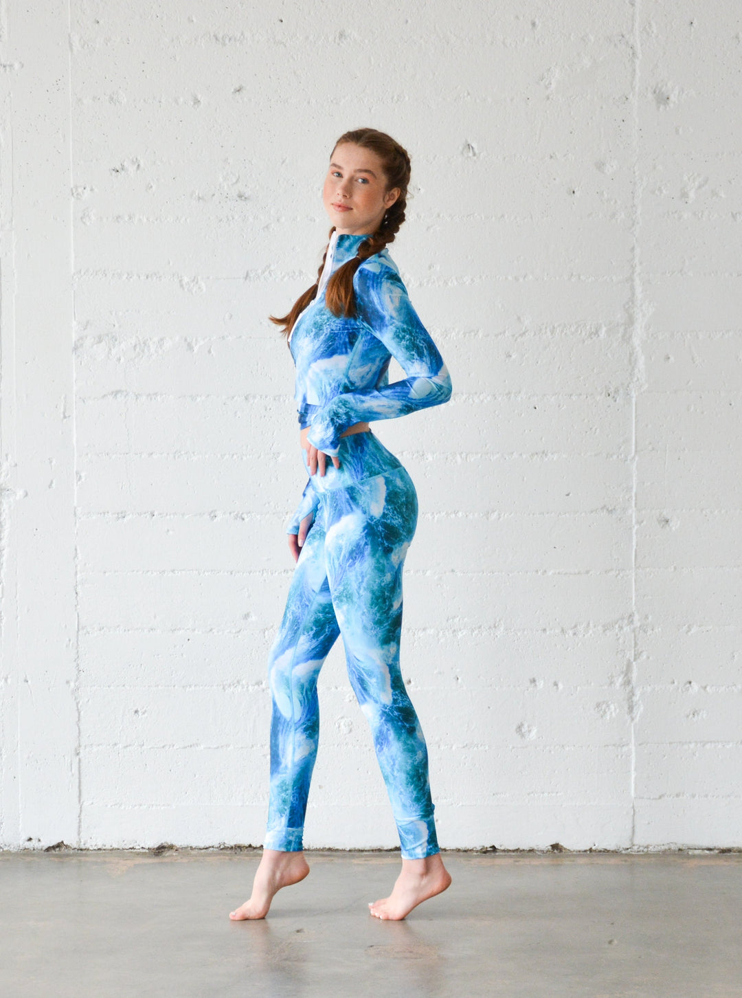 Women's UPF 50+ Sun Protective Swim Leggings - Waves