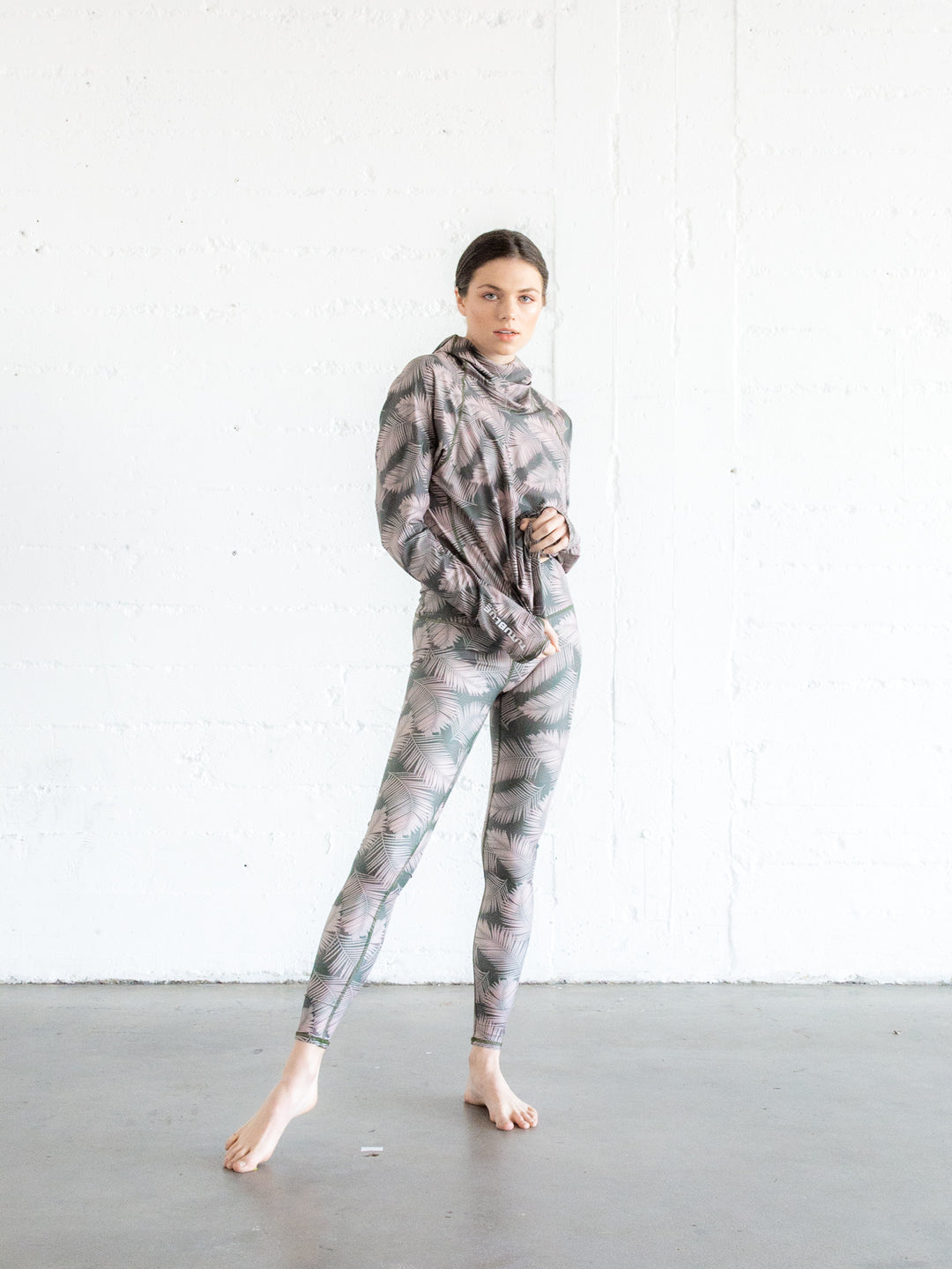 Women's UPF 50+ Sun Protective Swim Leggings - Night Palm