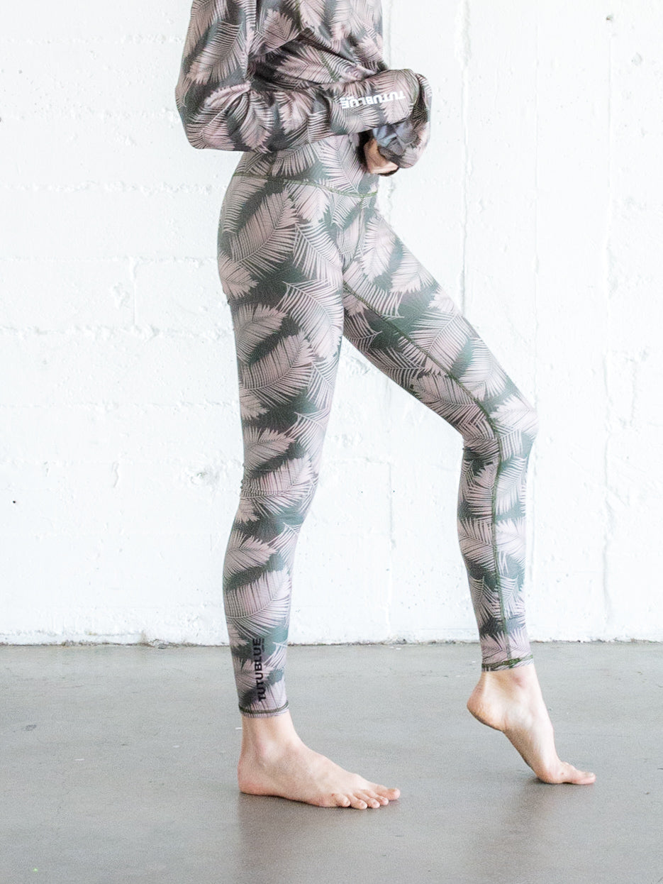 Women's UPF 50+ Sun Protective Swim Leggings - Night Palm