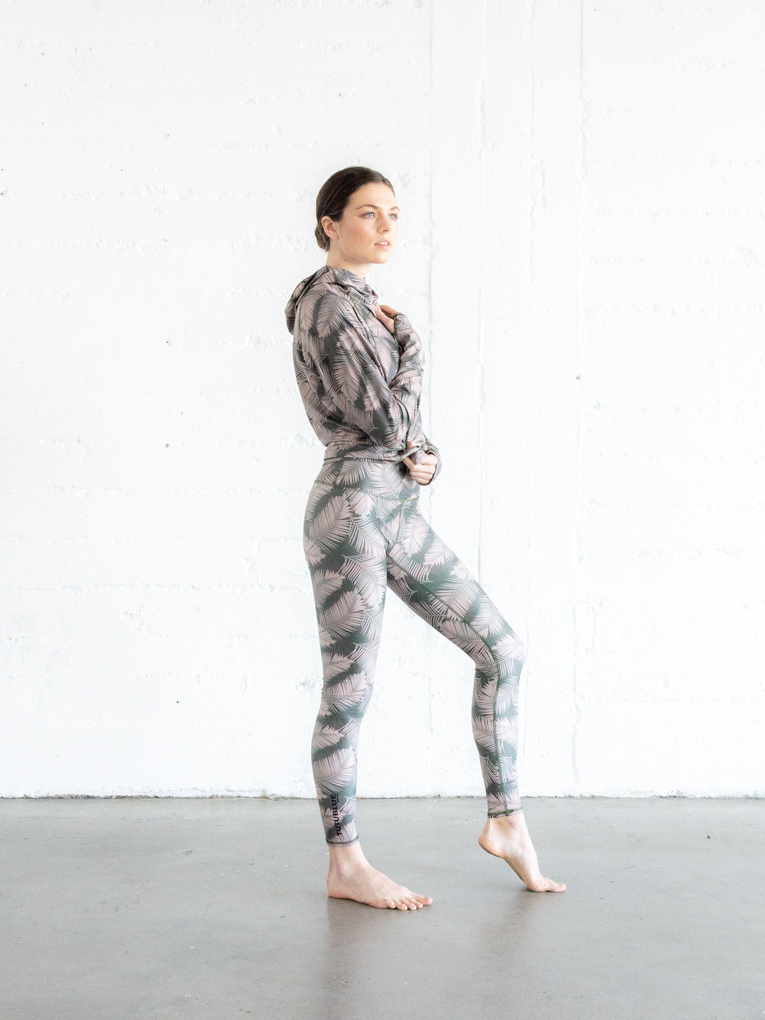 Women's UPF 50+ Sun Protective Swim Leggings - Night Palm