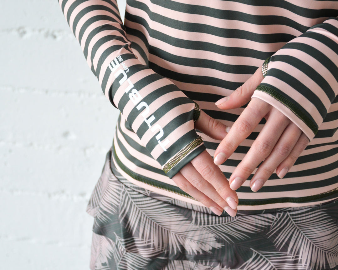 Women's Pullover Raglan - Night Palm Stripe
