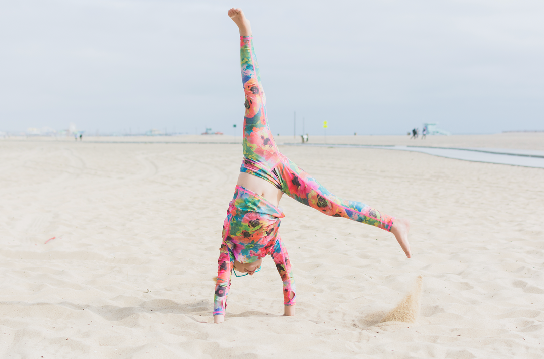 Girl's Swim Leggings - Sea Poppy Pink