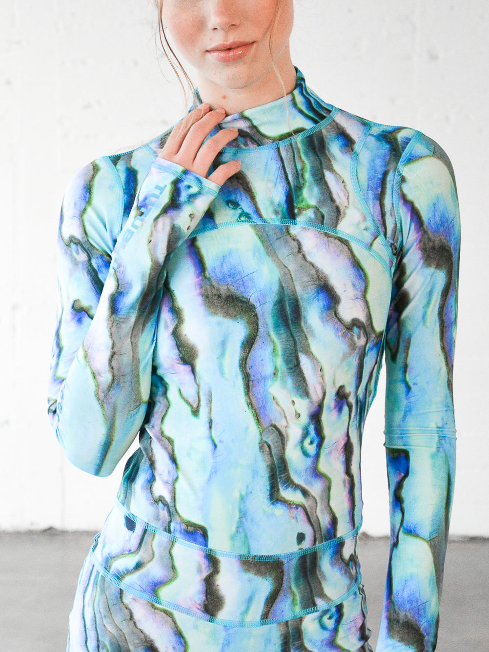 Women's "Classic" UPF 50+ Sun Protective Short Swimsuit - Blue Abalone