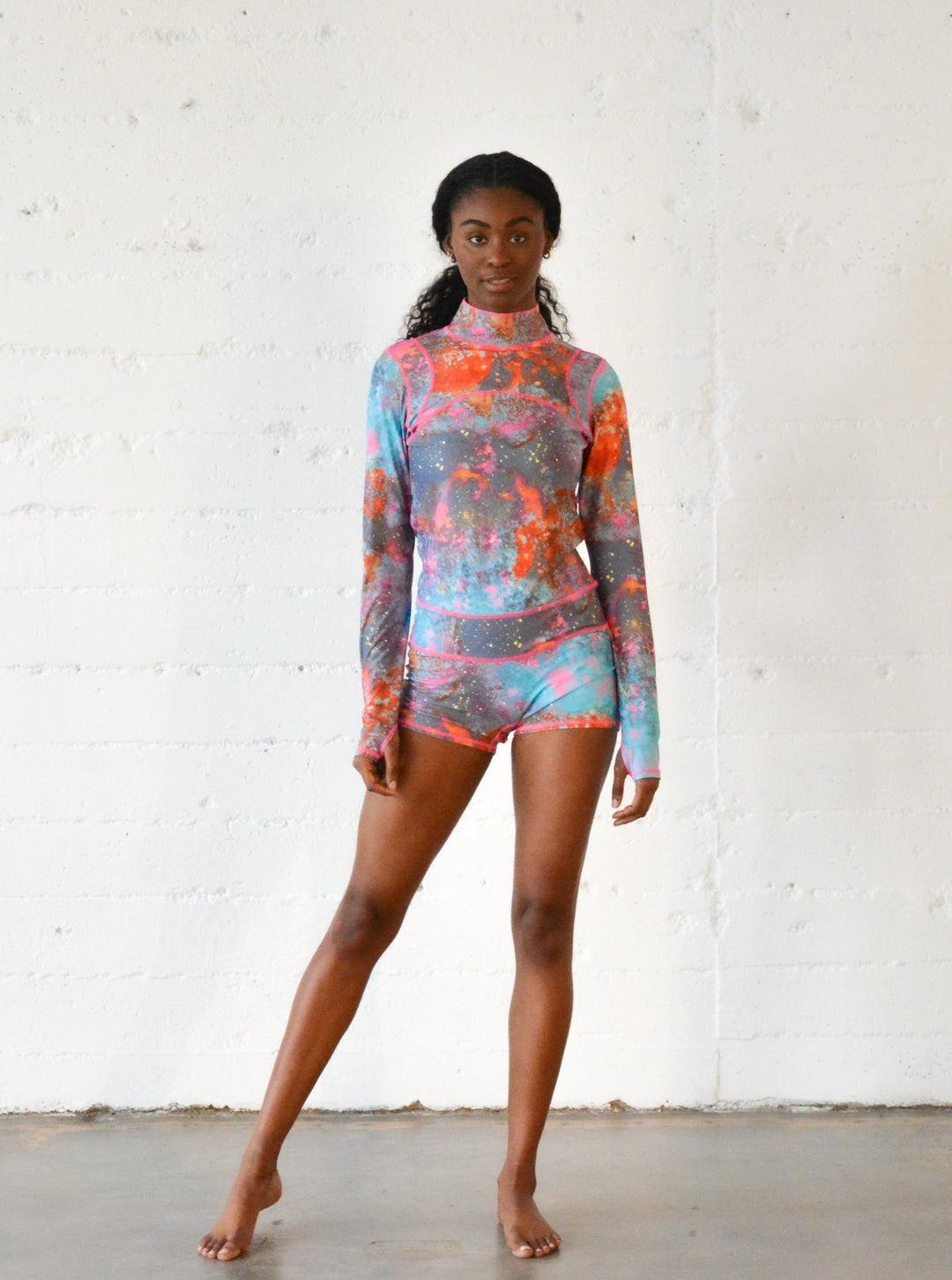 Women's "Classic" UPF 50+ Sun Protective Short Swimsuit - Koi Pond