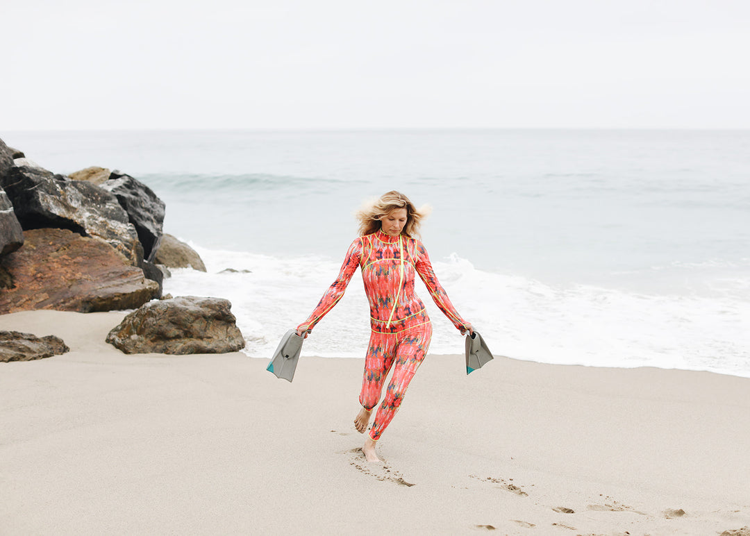 Women’s "Classic" Women’s UPF 50+ Sun Protective Full Body Long Swimsuit - Volcano