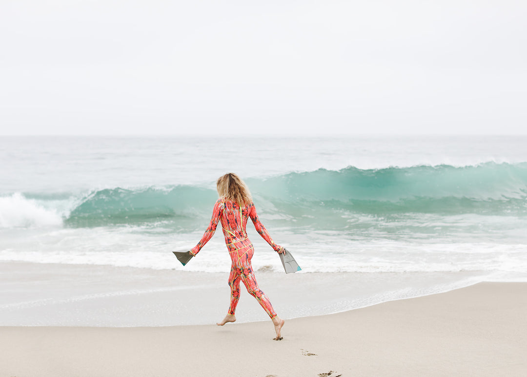 Women’s "Classic" Women’s UPF 50+ Sun Protective Full Body Long Swimsuit - Volcano