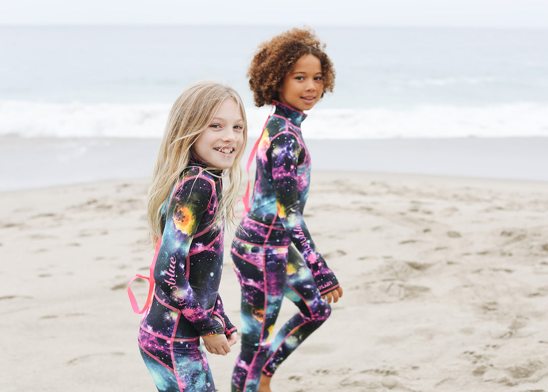 Girl's Long Swimsuit - Galaxy