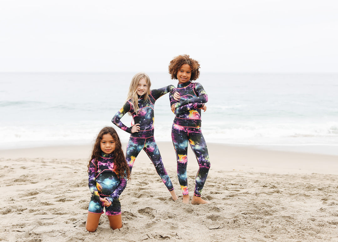 Girl's Long Swimsuit - Galaxy
