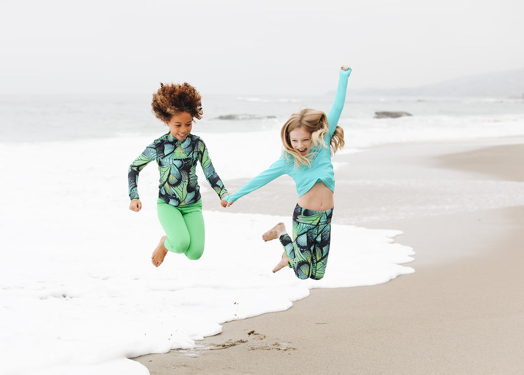 Girl's Swim Leggings - Turq Flyer