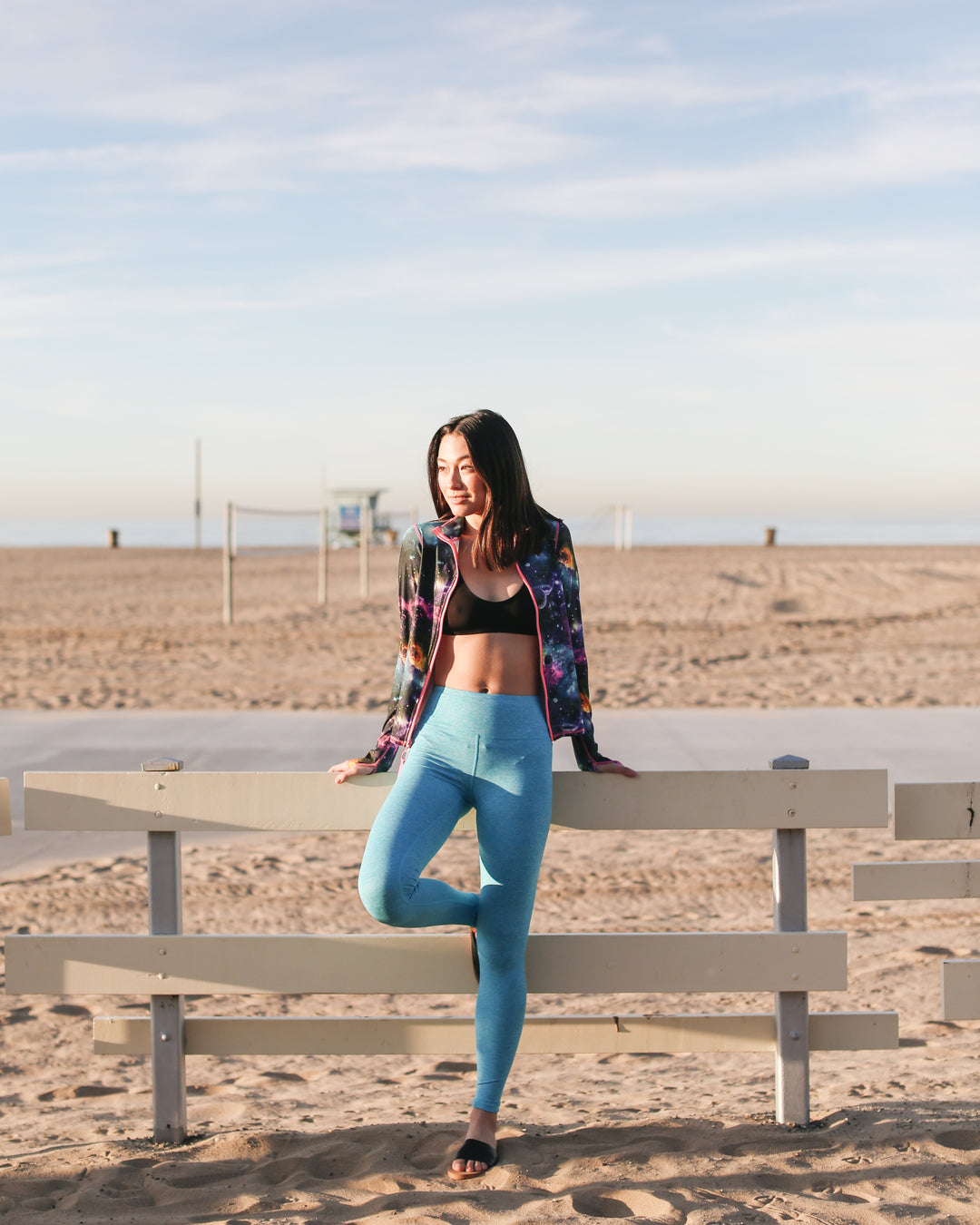 Women's Zip Rash Guard - Galaxy