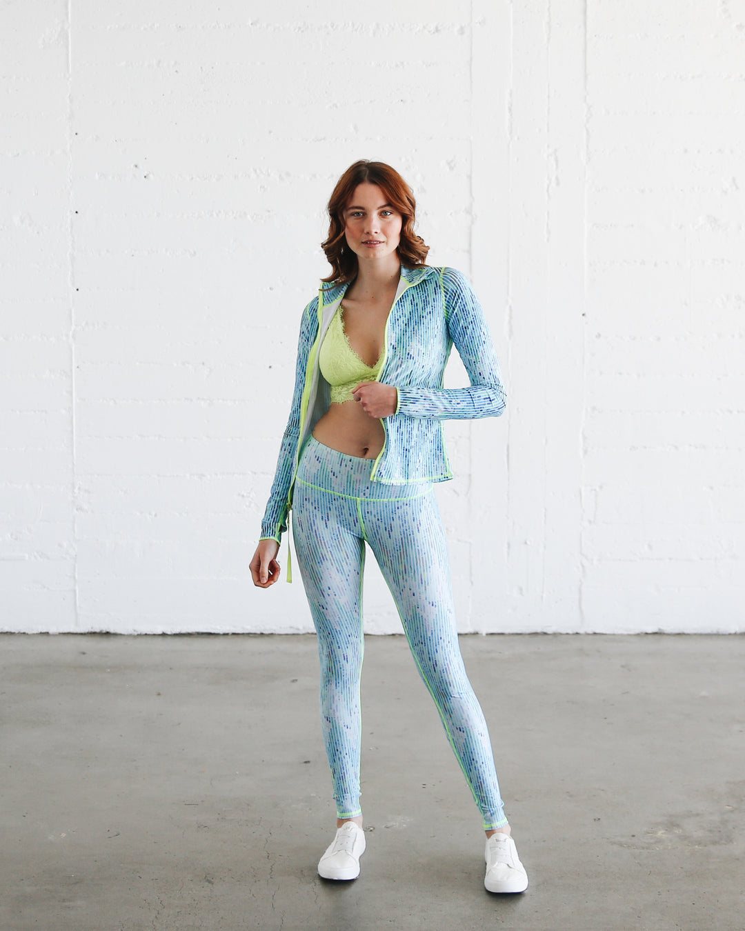 Women's Zip Rash Guard - Blue Mosaic