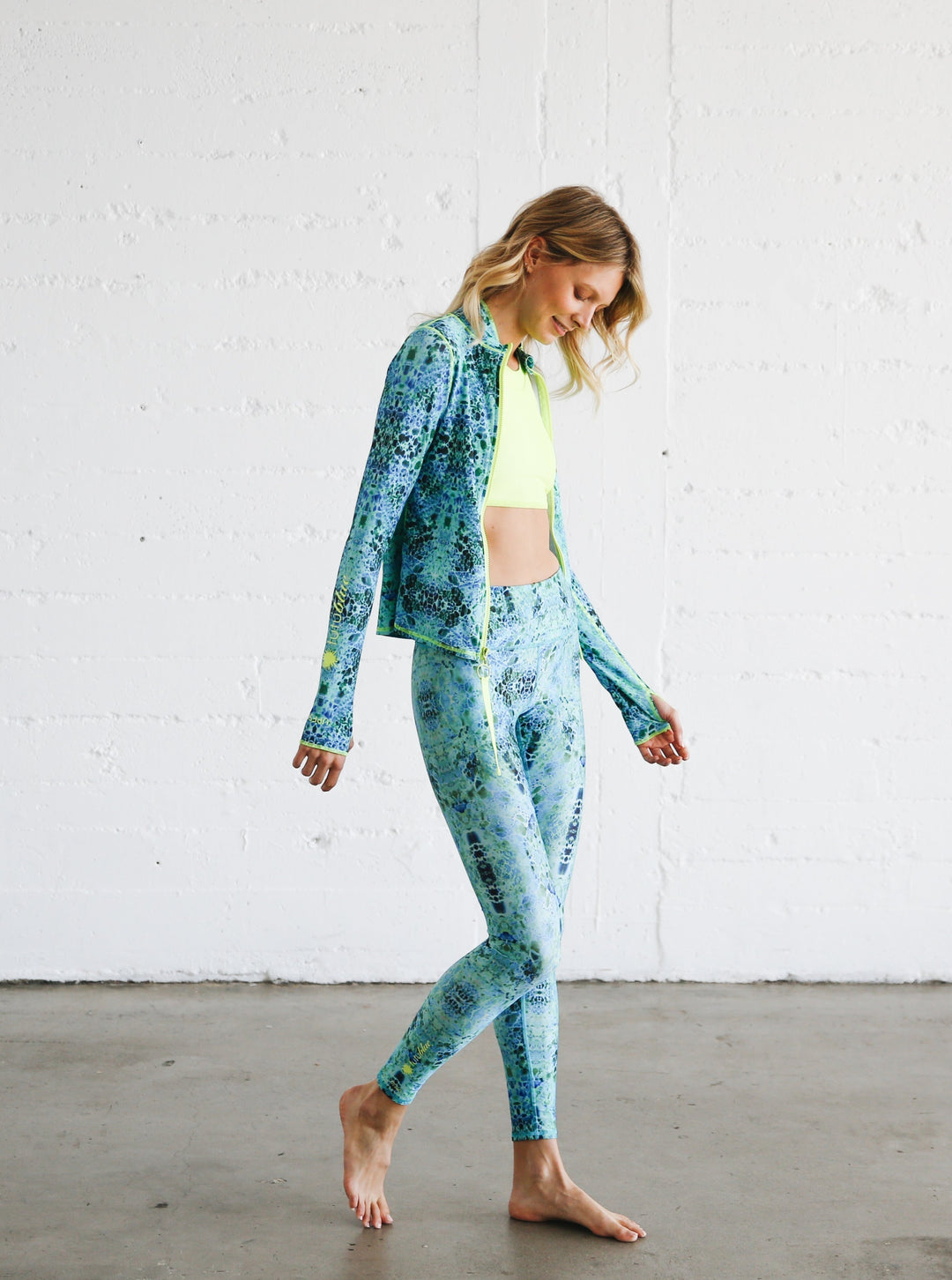 Women's Zip Rash Guard - Deep Sea