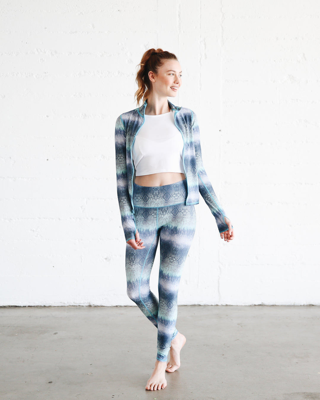 Women's Zip Rash Guard - Blue Cobra