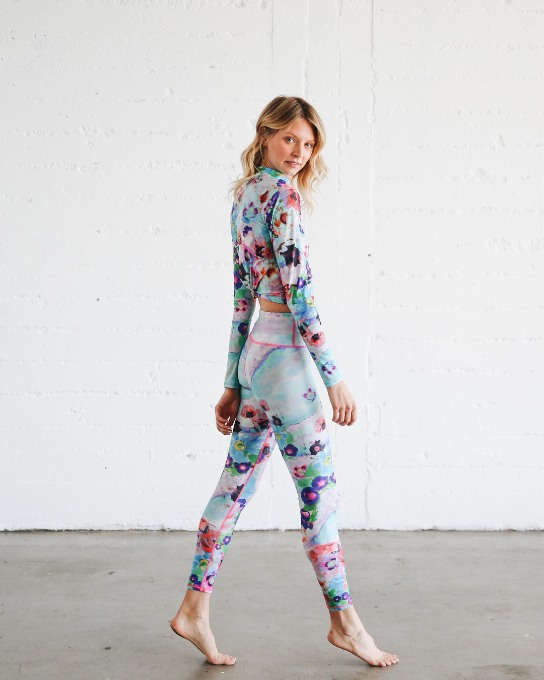 Women's UPF 50+ Sun Protective Swim Leggings - Sea Poppies