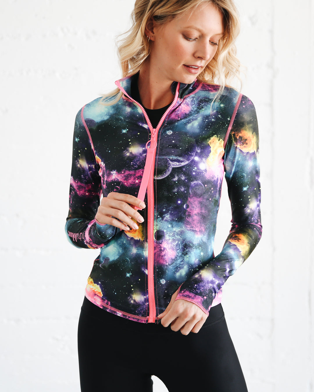 Women's Zip Rash Guard - Galaxy