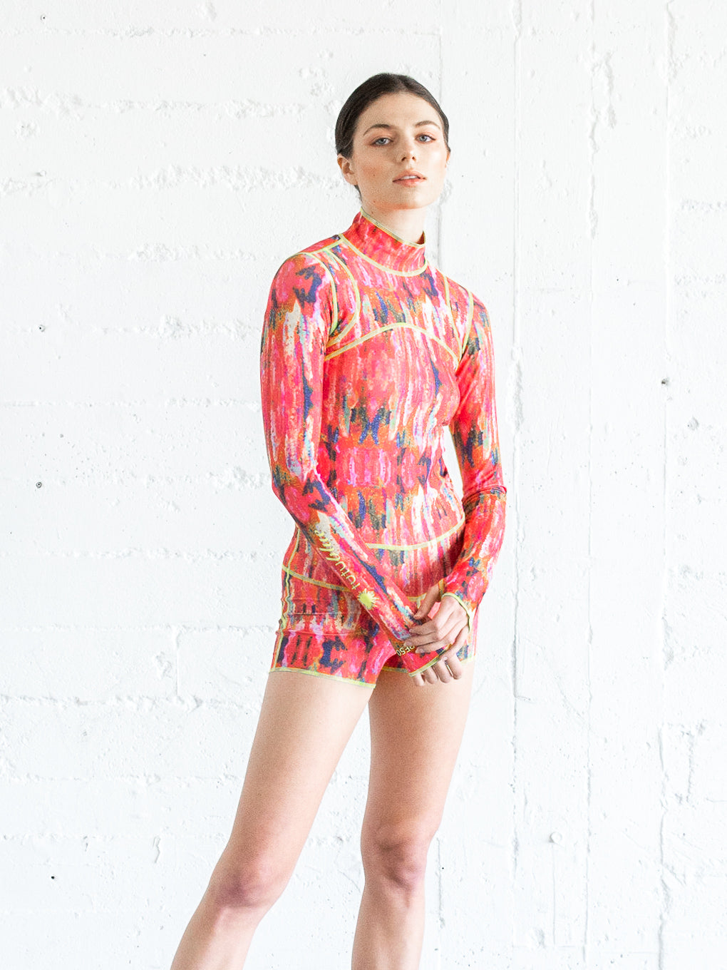 Women's "Classic" UPF 50+ Sun Protective Short Swimsuit - Volcano