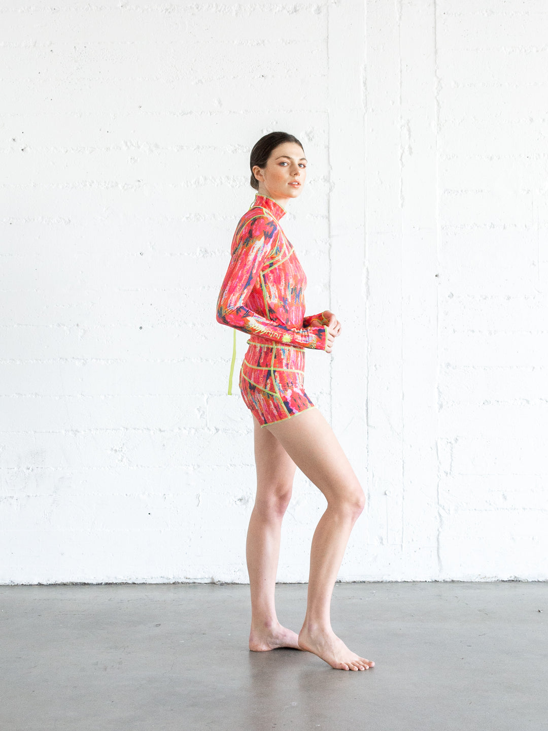 Women's "Classic" UPF 50+ Sun Protective Short Swimsuit - Volcano