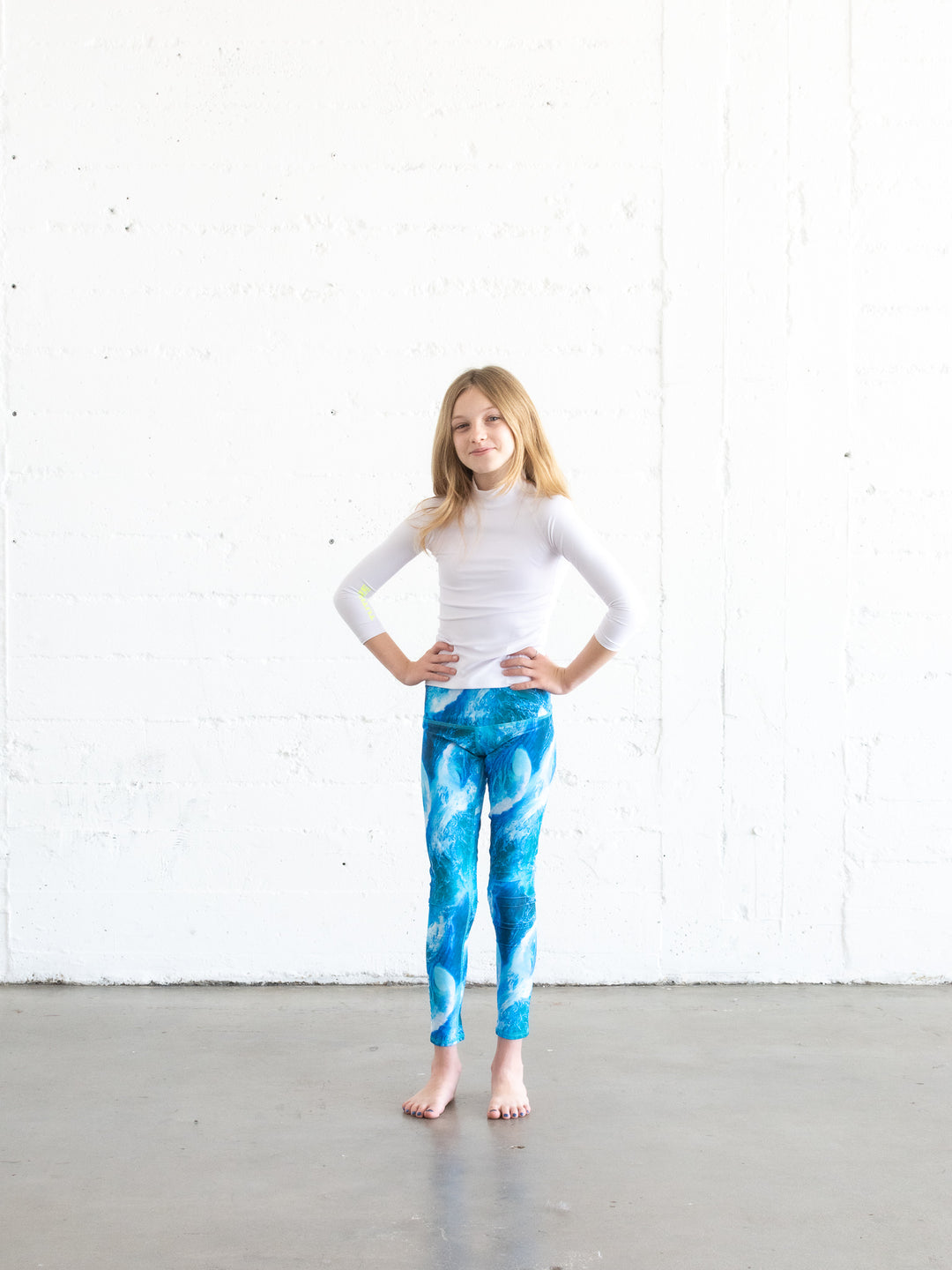 Girl’s UPF 50+ Swim Leggings - Waves
