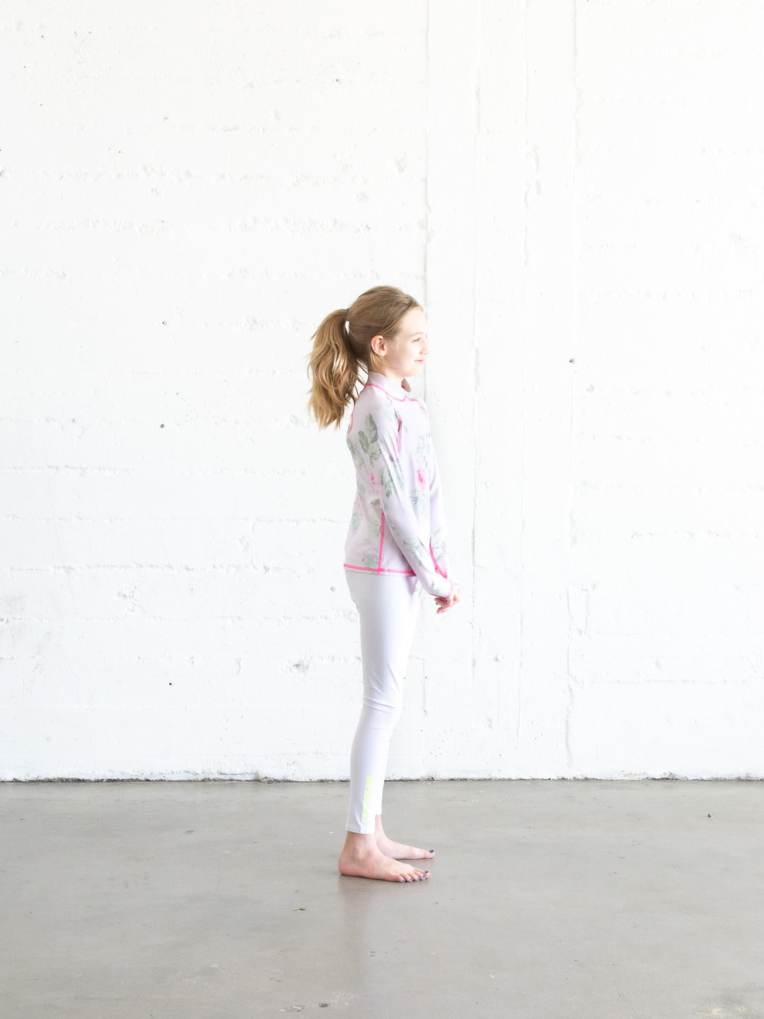 Girl's Pullover Rash Guard - Royal Bouquet Pink Shabby Chic Collab