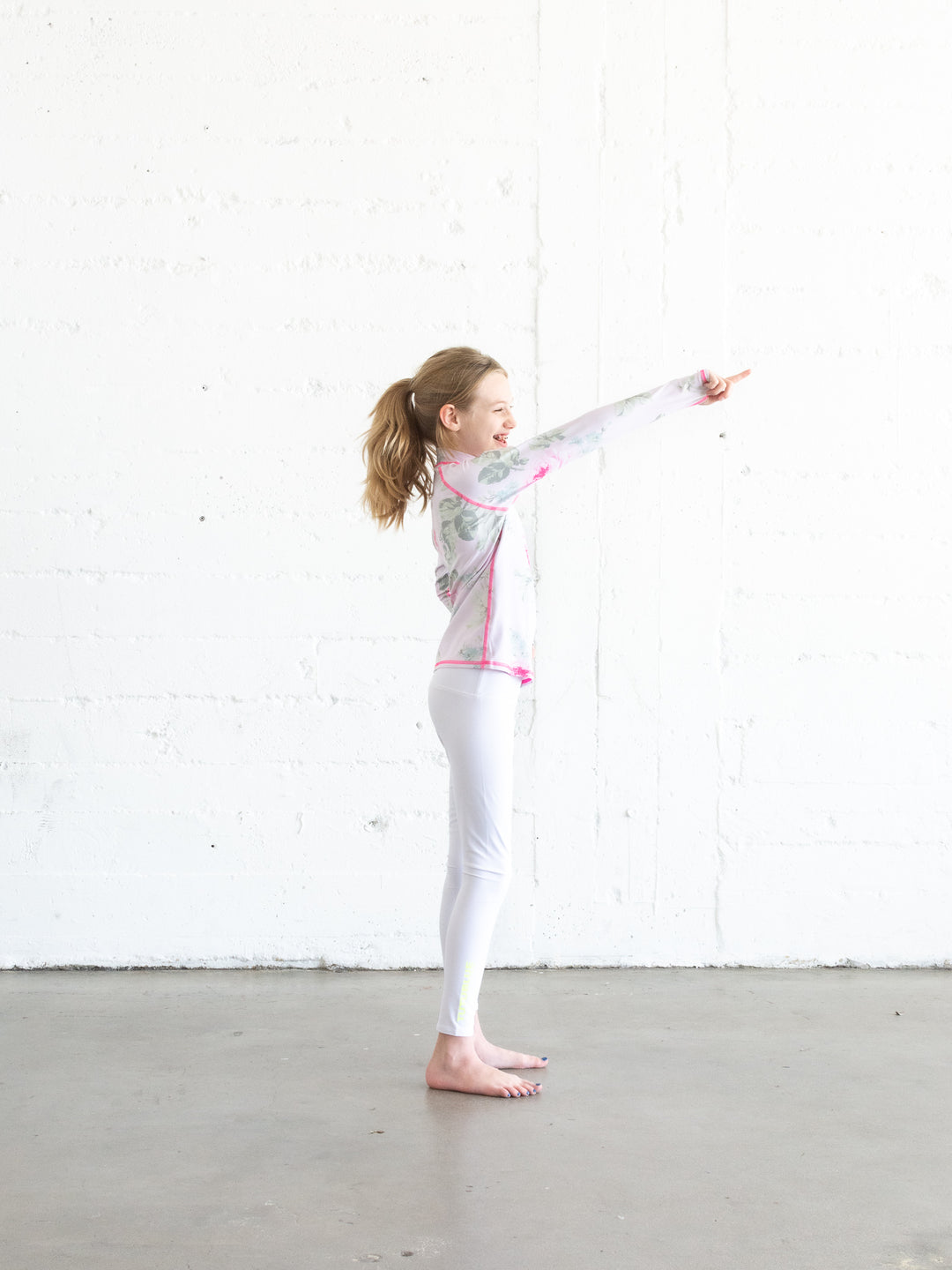 Girl's Pullover Rash Guard - Royal Bouquet Pink Shabby Chic Collab