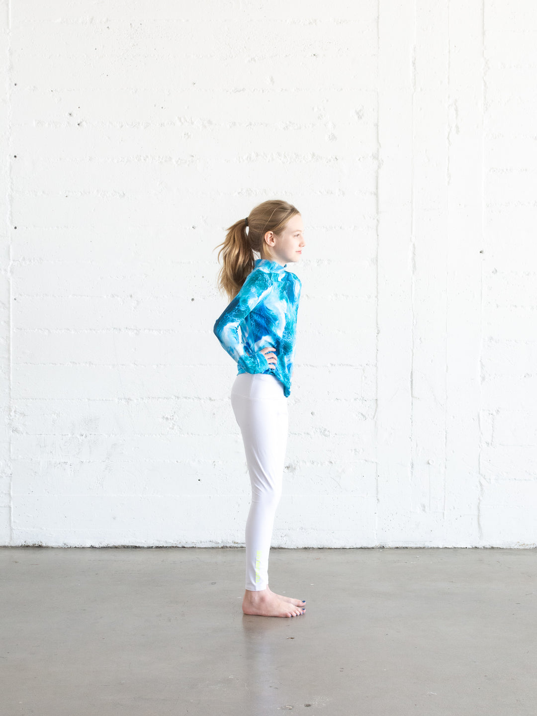 Girl's Pullover Rash Guard - Waves