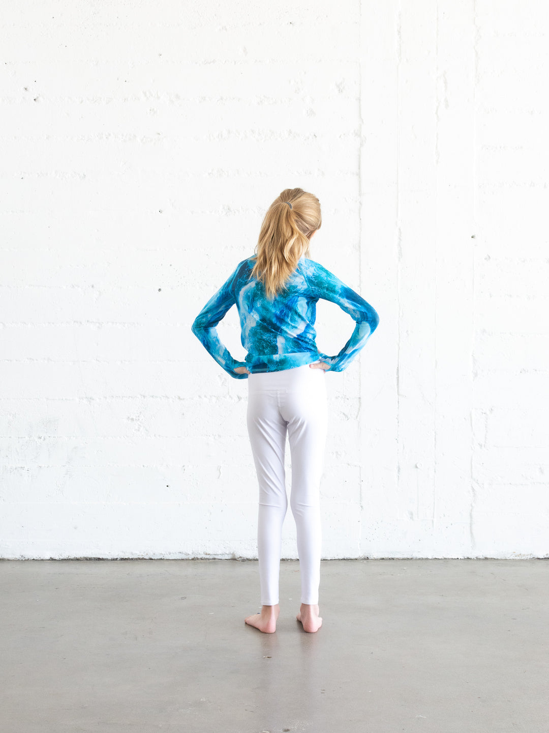 Girl's Pullover Rash Guard - Waves