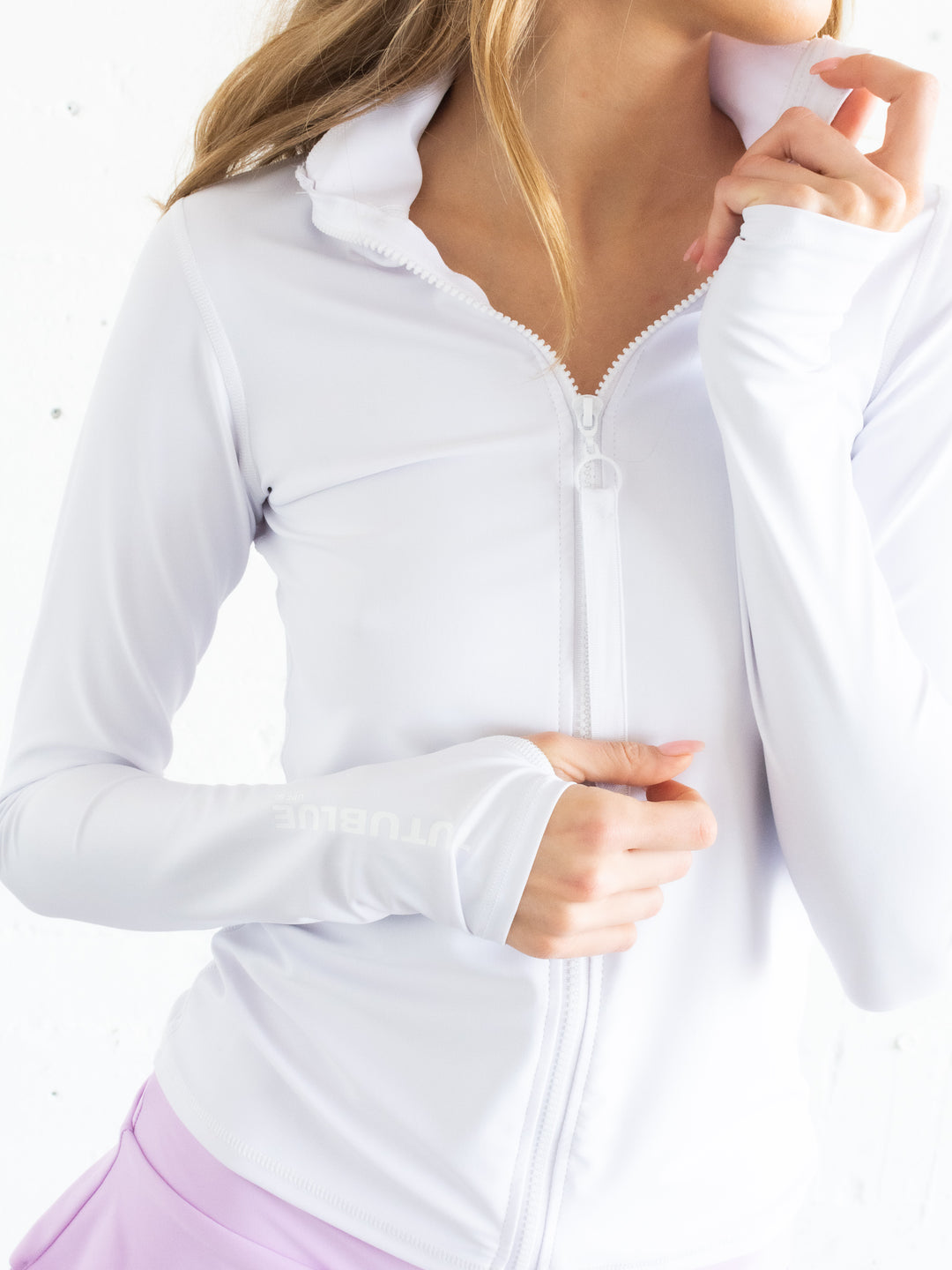 Women's Zip Rash Guard - White