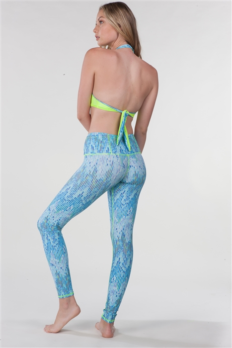 Women's Swim Leggings - Blue Mosaic
