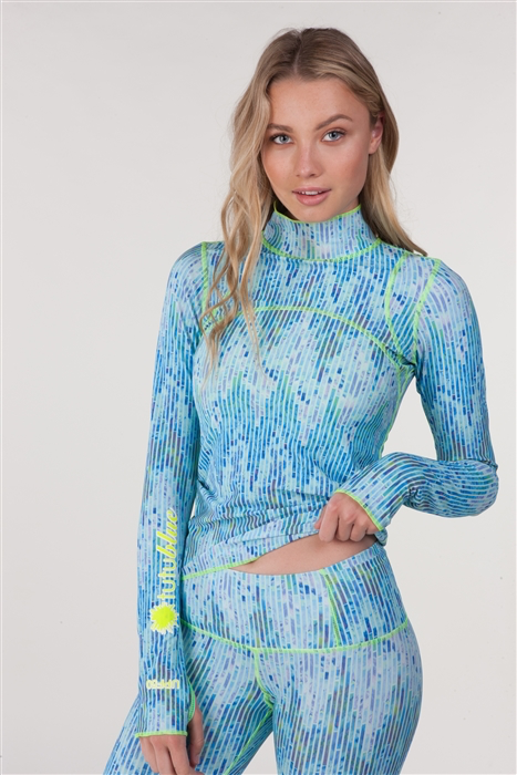 Women's Swim Leggings - Blue Mosaic