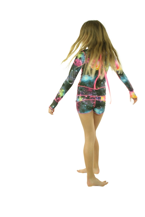 Girl's Short Swimsuit - Galaxy
