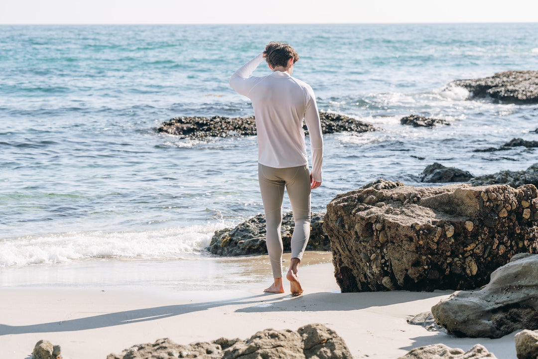 Men's UPF 50+ Sun Protective Leggings - Silver