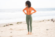 WOMEN'S ONE PIECE LONG SLEEVE SWIMSUIT - COPPER